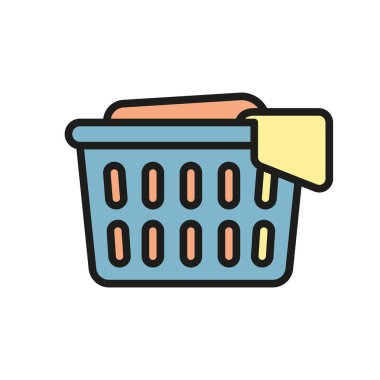 Çamaşır sepeti ikonu vektör tasarım şablonları basit ve modern konsept