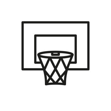 Basketbol potası ikonu vektör temel tasarım basit ve modern konsept grafik