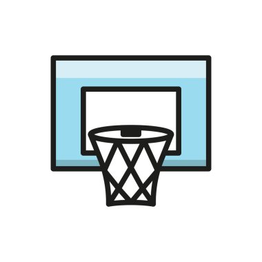 Basketbol potası ikonu vektör temel tasarım basit ve modern konsept grafik