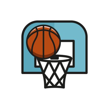 Basketbol seti ikon vektörü temel tasarım basit ve modern konsept grafik