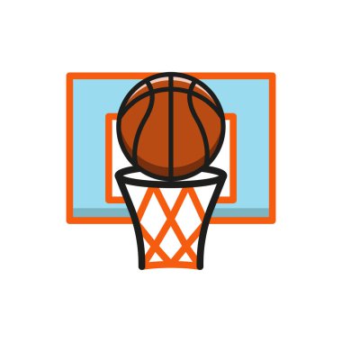 Basketbol seti ikon vektörü temel tasarım basit ve modern konsept grafik