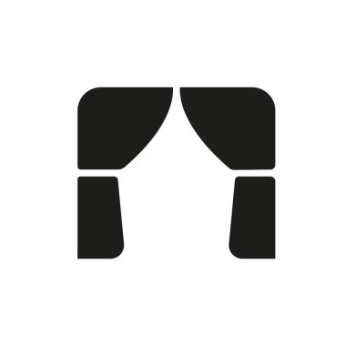 Perdeler simge vektör tasarım şablonlarını basit ve modern kavramları kör eder