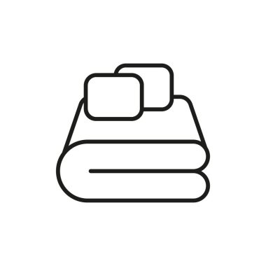 Yastık simgesi vektör tasarımı şablonları olan yatak örtüsü basit ve modern konsept