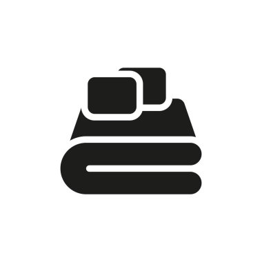 Yastık simgesi vektör tasarımı şablonları olan yatak örtüsü basit ve modern konsept