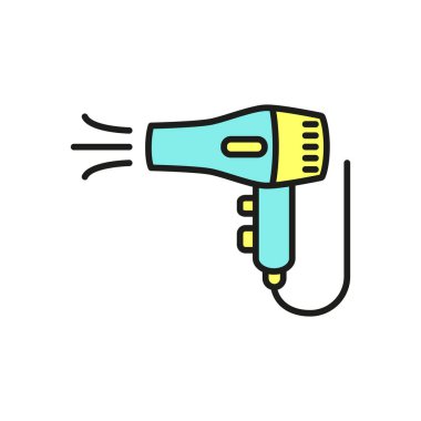 Saç kurutma ikonu vektör tasarımı şablonları basit ve modern konsept