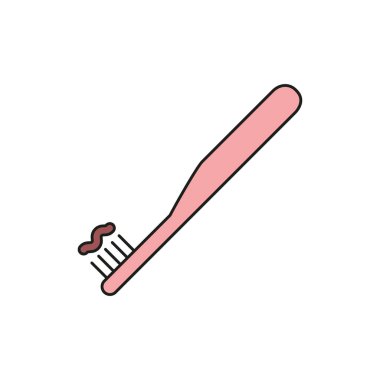 Diş fırçası simgesi vektör tasarımı şablonları basit ve modern konsept