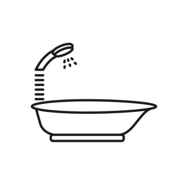 Küvet ikonu vektör tasarım şablonları basit ve modern konsept