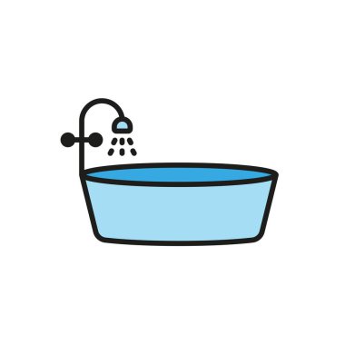 Küvet ikonu vektör tasarım şablonları basit ve modern konsept