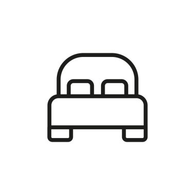 Yatak simgesi vektörü temel tasarım basit ve modern konsept grafiği