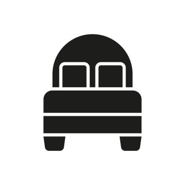 Yatak simgesi vektörü temel tasarım basit ve modern konsept grafiği