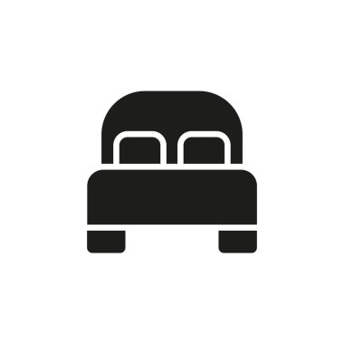 Yatak simgesi vektörü temel tasarım basit ve modern konsept grafiği