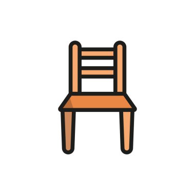 Sandalye ikonu vektör temel tasarım basit ve modern konsept grafik