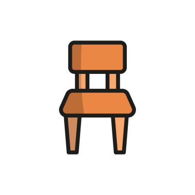 Sandalye ikonu vektör temel tasarım basit ve modern konsept grafik