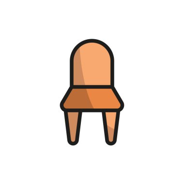 Sandalye ikonu vektör temel tasarım basit ve modern konsept grafik