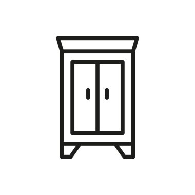 Dolap yatak odası simgesi vektör temel tasarım basit ve modern konsept grafik