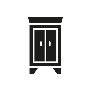 Dolap yatak odası simgesi vektör temel tasarım basit ve modern konsept grafik