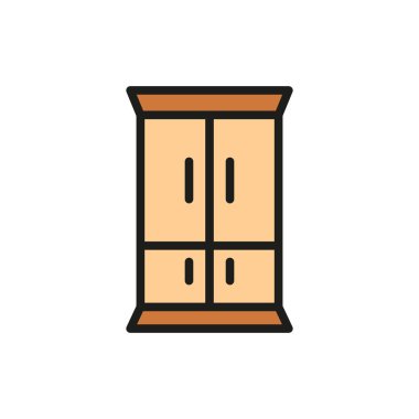 Dolap yatak odası simgesi vektör temel tasarım basit ve modern konsept grafik