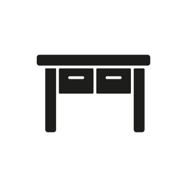 Masa yatak odası simgesi vektör temel tasarım basit ve modern konsept grafik