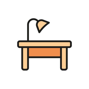 Masa yatak odası simgesi vektör temel tasarım basit ve modern konsept grafik