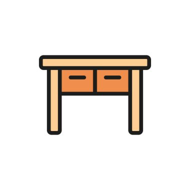 Masa yatak odası simgesi vektör temel tasarım basit ve modern konsept grafik