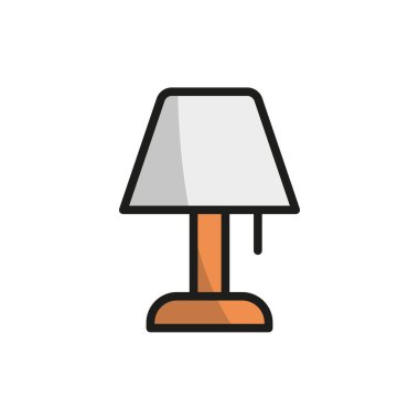 Gece lambası yatak odası ikonu vektör temel tasarım basit ve modern konsept grafik