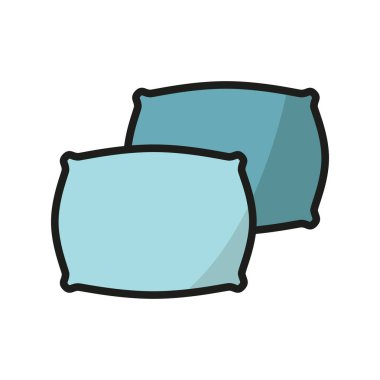 Yastık yatak odası ikonu vektör temel tasarım basit ve modern konsept grafik