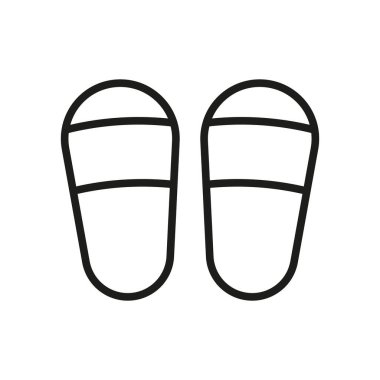 Terlik yatak odası simgesi vektör temel tasarım basit ve modern konsept grafik