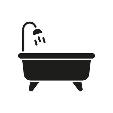 Küvet banyosu ikon vektörü temel tasarım basit ve modern konsept grafik