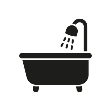 Küvet banyosu ikon vektörü temel tasarım basit ve modern konsept grafik