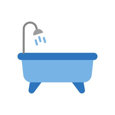 Küvet banyosu ikon vektörü temel tasarım basit ve modern konsept grafik