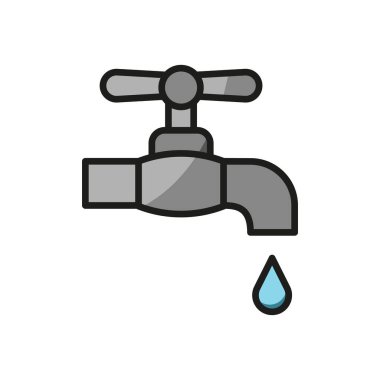 Musluk banyo simgesi vektörü temel tasarım basit ve modern konsept grafik