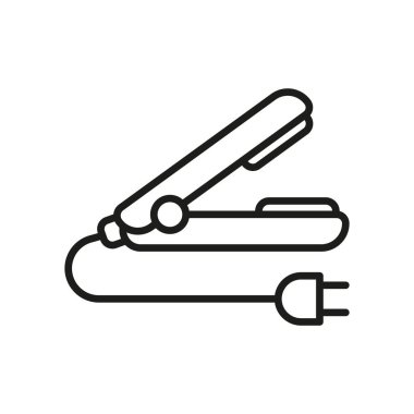 Saç düzleştirici ikon vektörü temel tasarım basit ve modern konsept grafiği