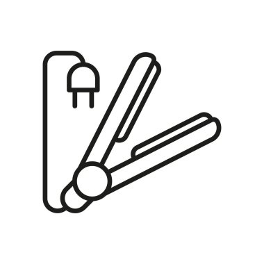 Saç düzleştirici ikon vektörü temel tasarım basit ve modern konsept grafiği