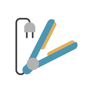 Saç düzleştirici ikon vektörü temel tasarım basit ve modern konsept grafiği