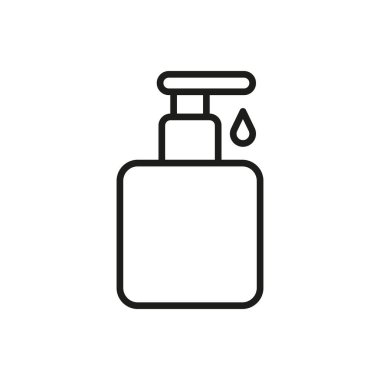 Sıvı sabun banyo ikonu vektör temel tasarım basit ve modern konsept grafik