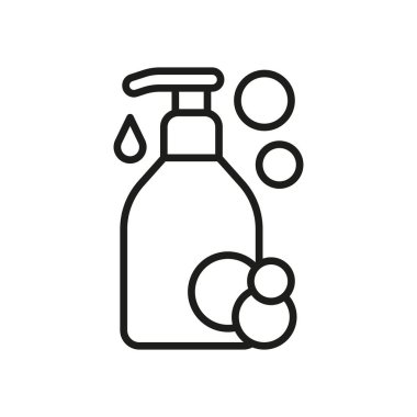 Sıvı sabun banyo ikonu vektör temel tasarım basit ve modern konsept grafik