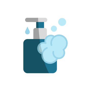 Sıvı sabun banyo ikonu vektör temel tasarım basit ve modern konsept grafik