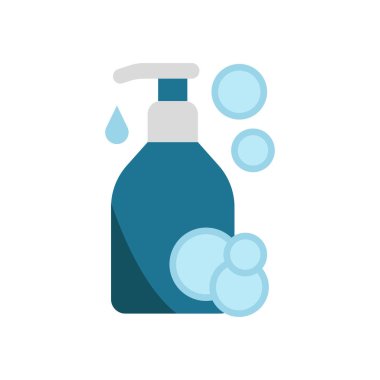 Sıvı sabun banyo ikonu vektör temel tasarım basit ve modern konsept grafik
