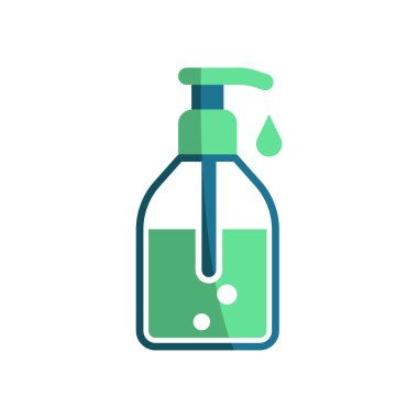 Sıvı sabun banyo ikonu vektör temel tasarım basit ve modern konsept grafik