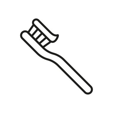 Diş fırçası simgesi vektörü temel tasarım basit ve modern konsept grafik