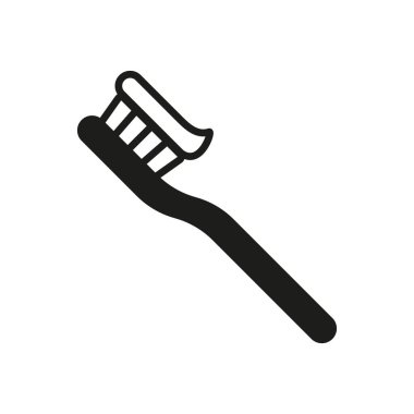 Diş fırçası simgesi vektörü temel tasarım basit ve modern konsept grafik