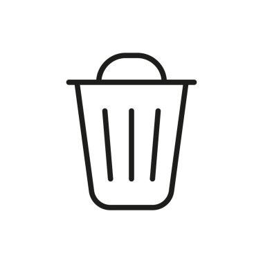 Çöp kutusu simgesi vektörü temel tasarım basit ve modern konsept grafiği