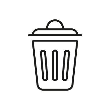 Çöp kutusu simgesi vektörü temel tasarım basit ve modern konsept grafiği