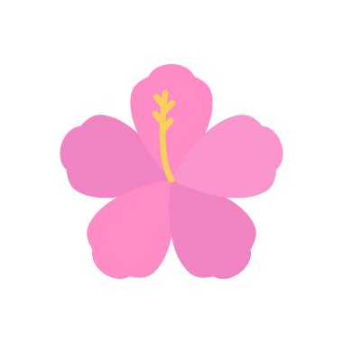 Hibiscus çiçek ikonu, çarpıcı bir vektör grafik gösterimi karmaşık taç yaprakları, pürüzsüz eğriler ve parlak tonlar, logolar için ideal, yaz temalı projeler veya yaratıcı sanat eserleri