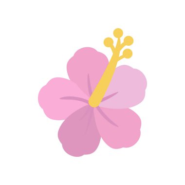 Hibiscus çiçek ikonu, çarpıcı bir vektör grafik gösterimi karmaşık taç yaprakları, pürüzsüz eğriler ve parlak tonlar, logolar için ideal, yaz temalı projeler veya yaratıcı sanat eserleri