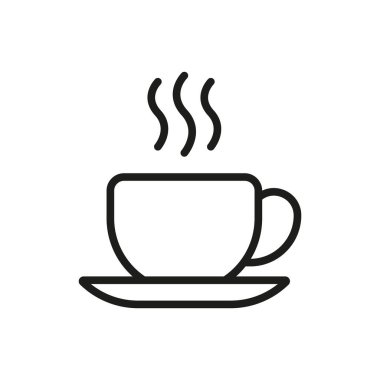 Kahve bardağı ikonu her türlü dijital konsepti geliştiren temiz çizgiler ve zarafet içerir