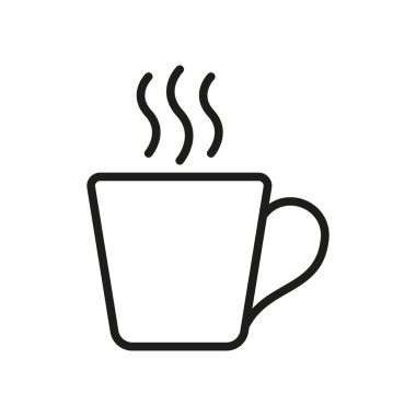 Kahve bardağı ikonu her türlü dijital konsepti geliştiren temiz çizgiler ve zarafet içerir