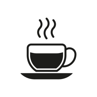 Kahve bardağı ikonu her türlü dijital konsepti geliştiren temiz çizgiler ve zarafet içerir