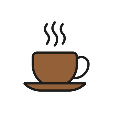 Kahve bardağı ikonu her türlü dijital konsepti geliştiren temiz çizgiler ve zarafet içerir