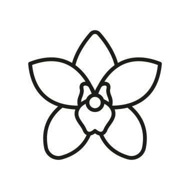 Orkide çiçek ikonu, lüks markalaşma, çiçek desenleri veya doğadan esinlenilmiş projeler için mükemmel, sofistike ve zarif bir tasarıma sahiptir.